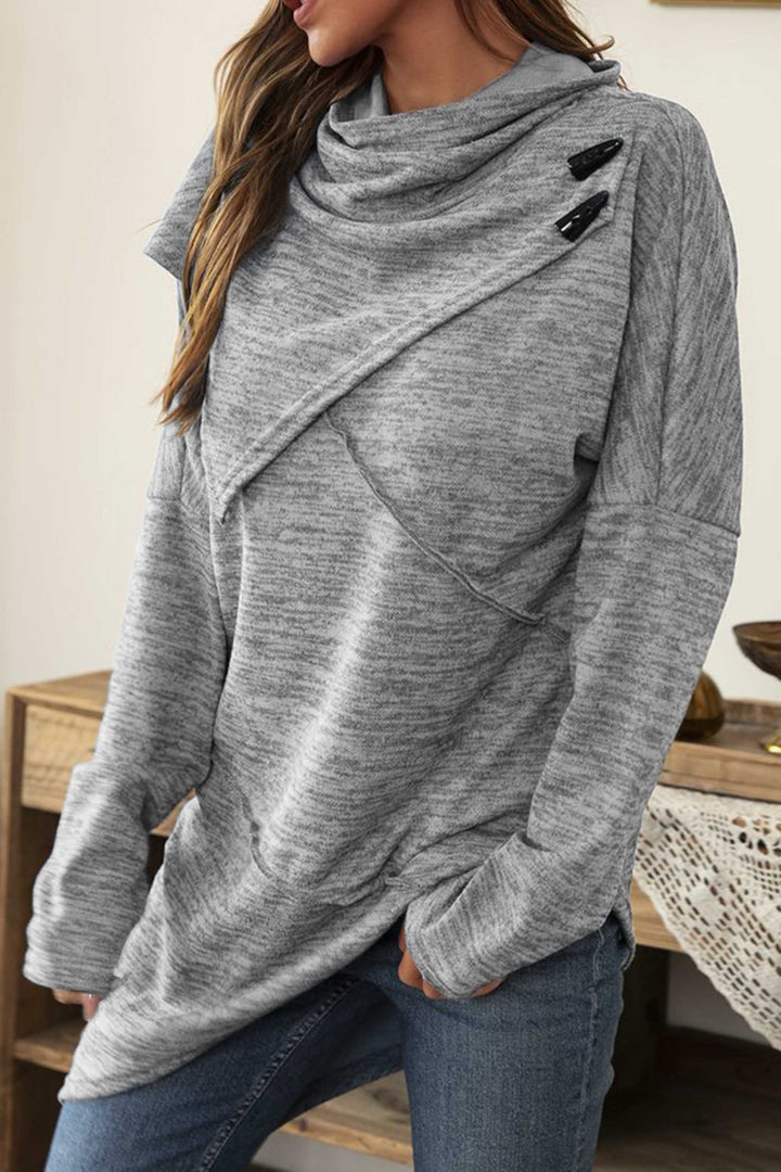 Stilla | Langærmet Knap Pullover Med Indsatser