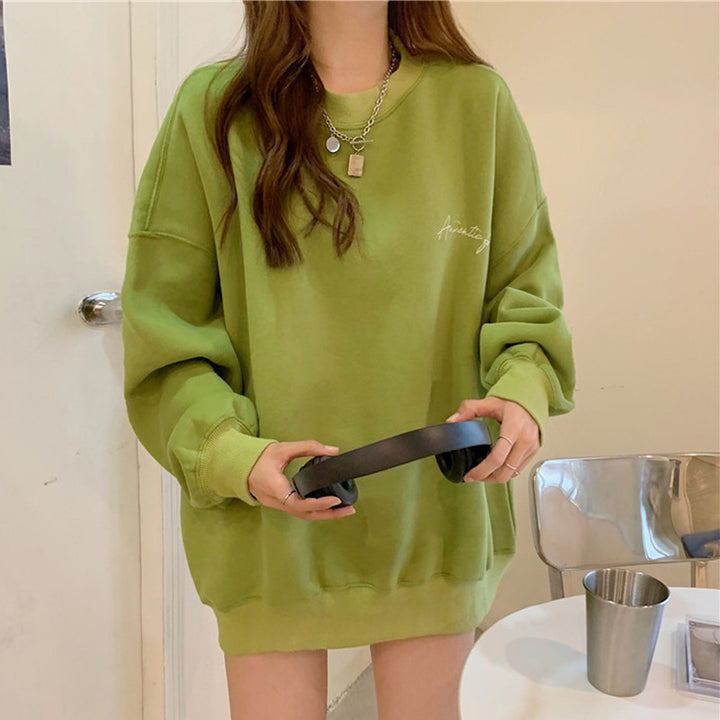 Dame Fritids Oversized Sweatshirt med broderet detalje Stilla