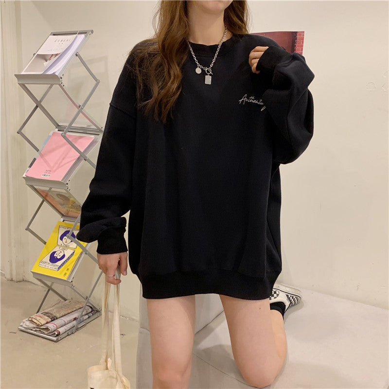 Dame Fritids Oversized Sweatshirt med broderet detalje Stilla