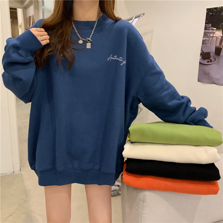 Dame Fritids Oversized Sweatshirt med broderet detalje Stilla