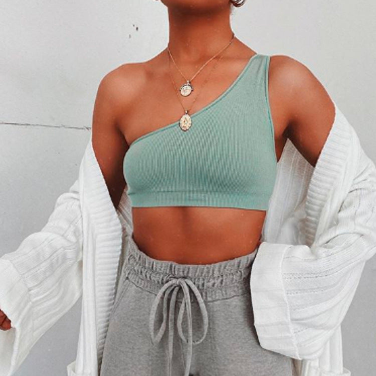 Damernes sporty ensidig crop-top lavet af ribstof Stilla