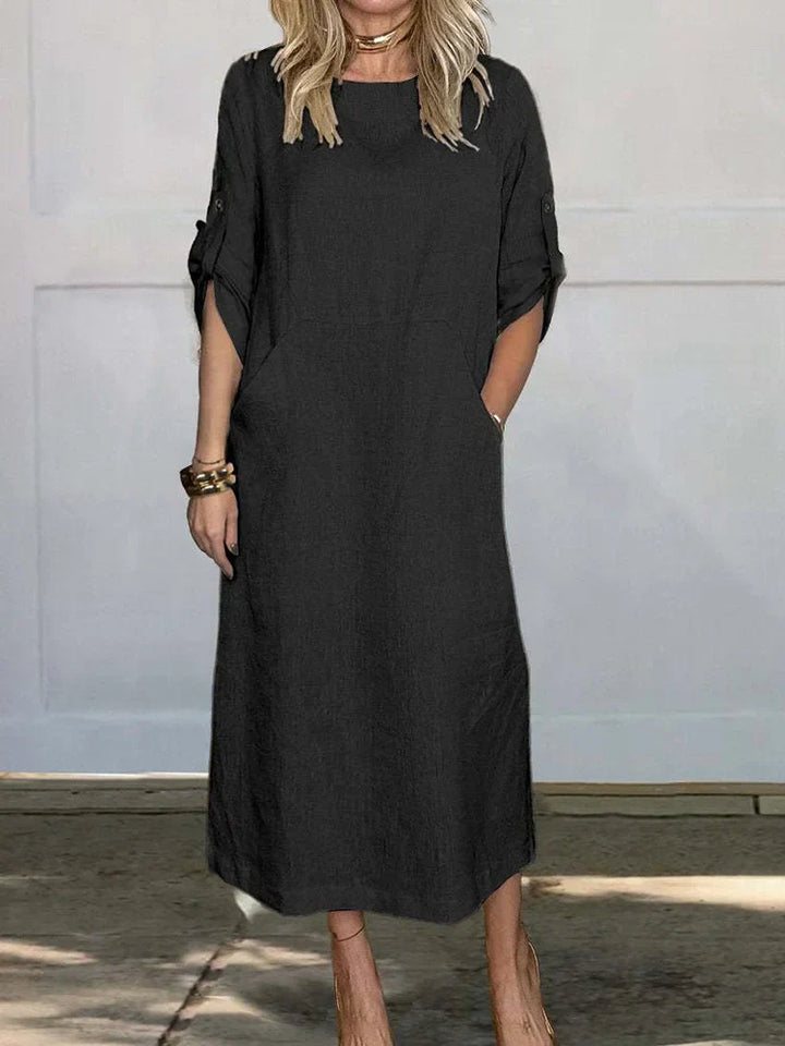 Stilla | Langes Kleid Mit Taschen