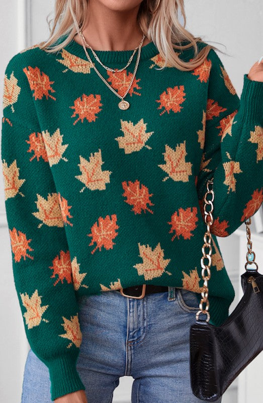 Stilla | Pullover med allover blade