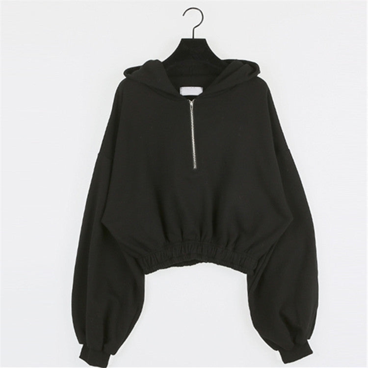 Kvinder cropped sweatshirt med lynlås Stilla