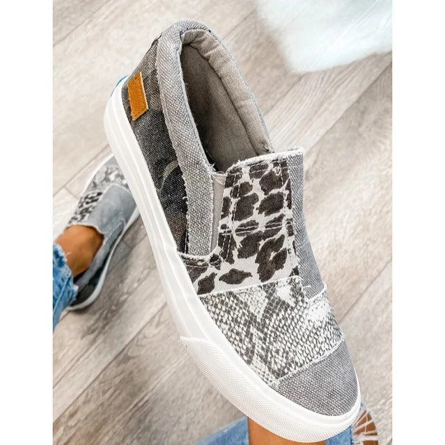 Dame Sneakers i trendy Patchwork-design Stilla