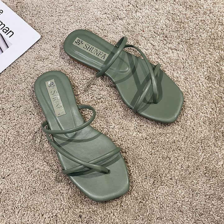 Dame minimalistiske flip-flops med dobbelt remdesign og ergonomisk fodbede Stilla