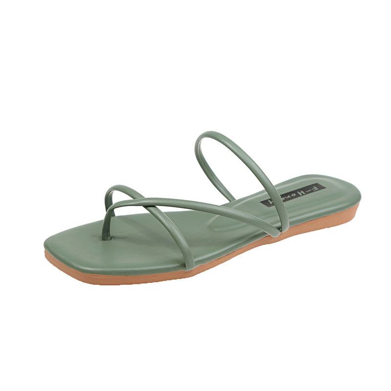 Dame minimalistiske flip-flops med dobbelt remdesign og ergonomisk fodbede Stilla