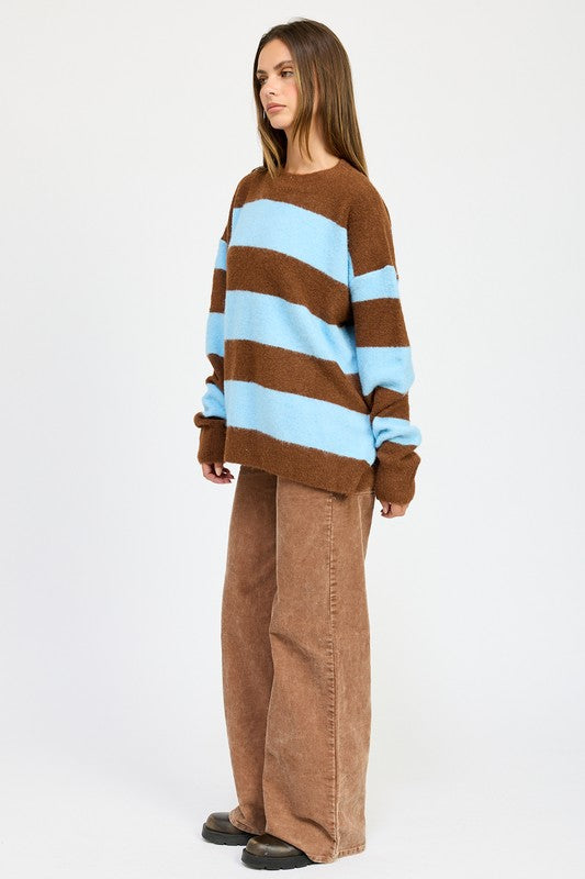 Stilla | Pullover Oversize Med Striber