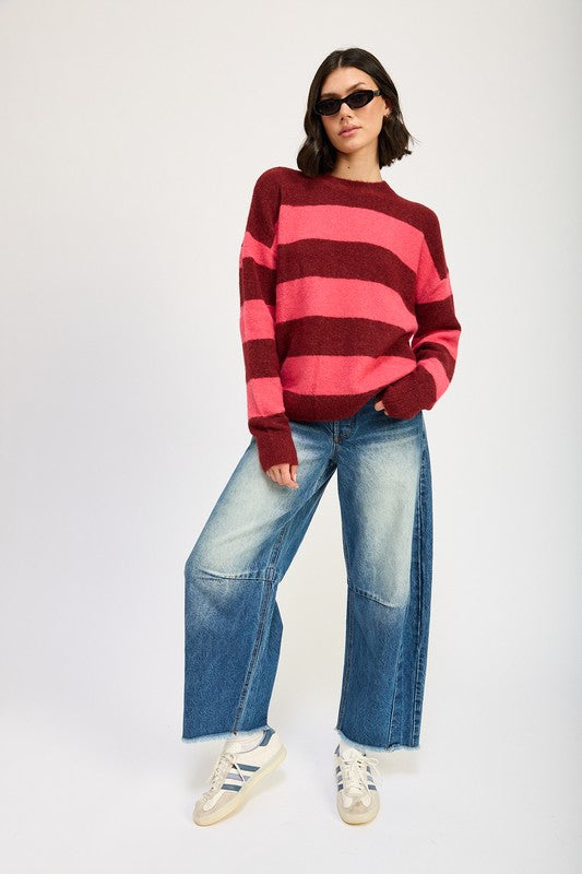 Stilla | Pullover Oversize Med Striber