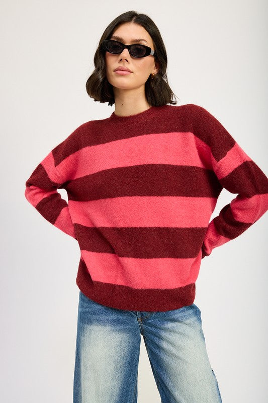 Stilla | Pullover Oversize Med Striber