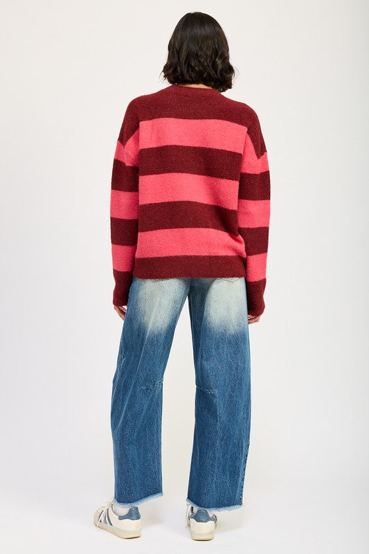 Stilla | Pullover Oversize Med Striber