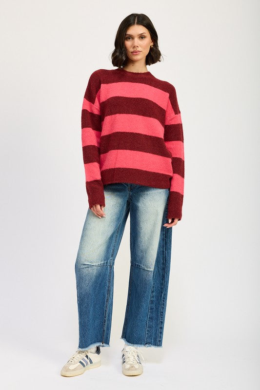 Stilla | Pullover Oversize Med Striber