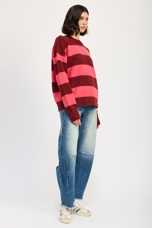 Stilla | Pullover Oversize Med Striber