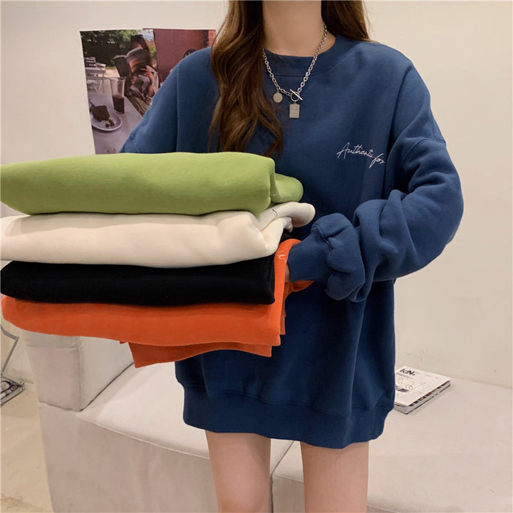 Dame Fritids Oversized Sweatshirt med broderet detalje Stilla