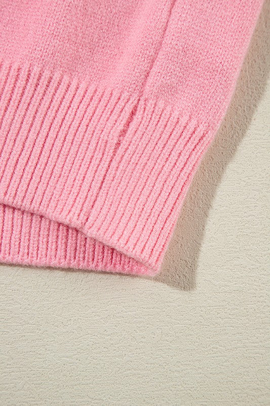 Stilla | Strikpullover med udskæring og blomsterprint
