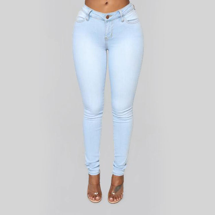 Dame figursytende skinny jeans med høj talje og komfortabel stræk Stilla