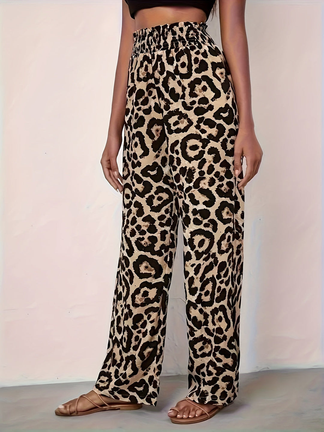 Stilla | Bukser Bred Trykt Leopard