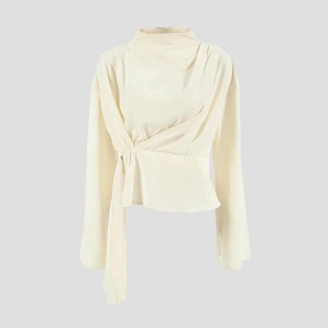 Stilla | Kvindernes Asymmetrisk Draperet Satin Top