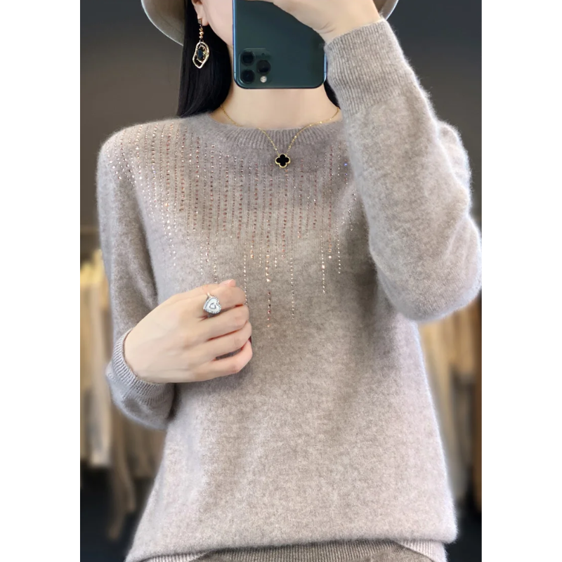 Stilla | Dame Pullover Af Blødt Strik Med Skinner Detaljer