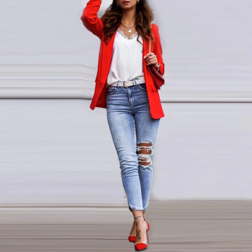 Stilla | Moderigtig Dame Blazer Med Lange Ærmer