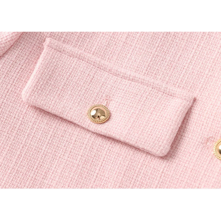 Stilla | Elegant Flyverbluse med Dobbelt Frontlommer og Knaplukning