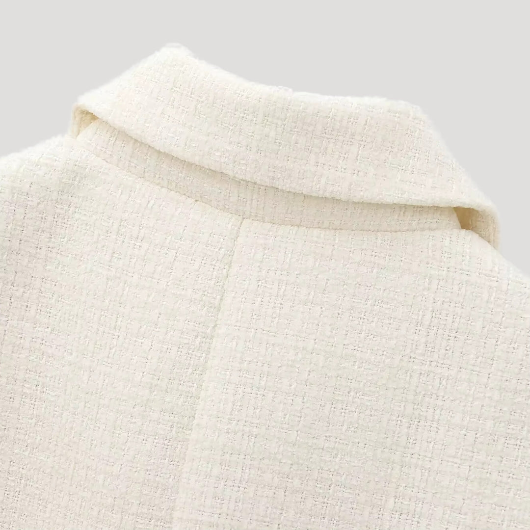 Stilla | Kvinder Tweed Bue Detalje Jakke