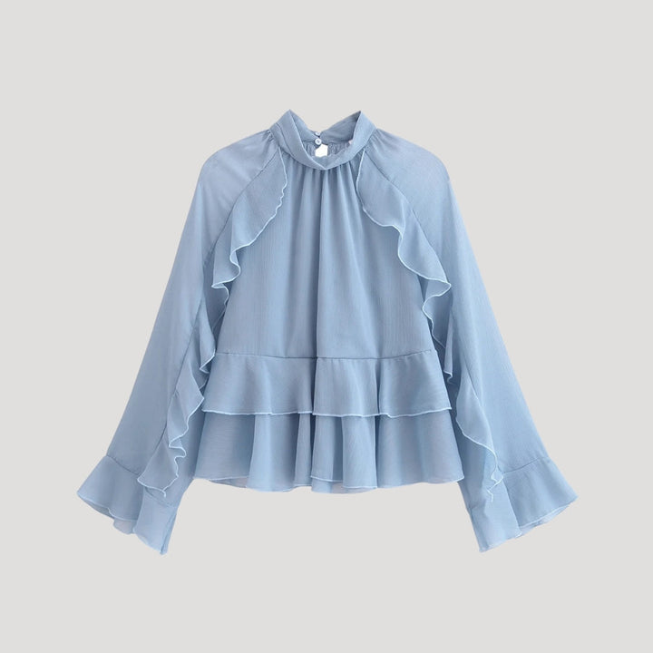 Stilla | Elegant Volang Chiffon Bluse