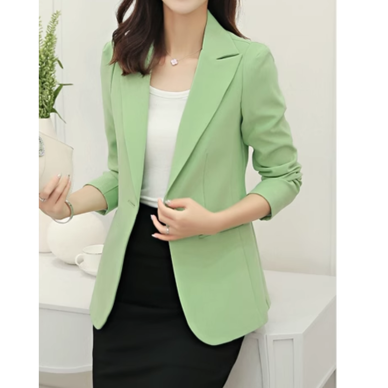 Stilla | Elegant Dame Blazer Med Knaplukning Ned Til Anklen
