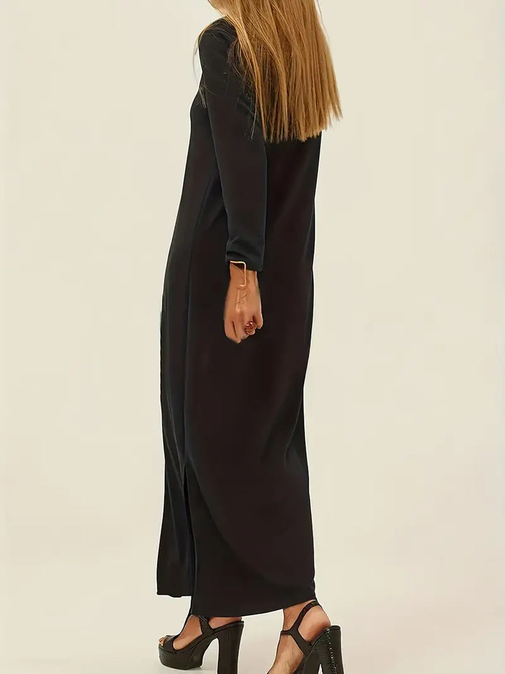 Stilla | Tidless Elegant Maxi Kjole Stilfuld Slids På Siden Blød Strik Elastisk Strik