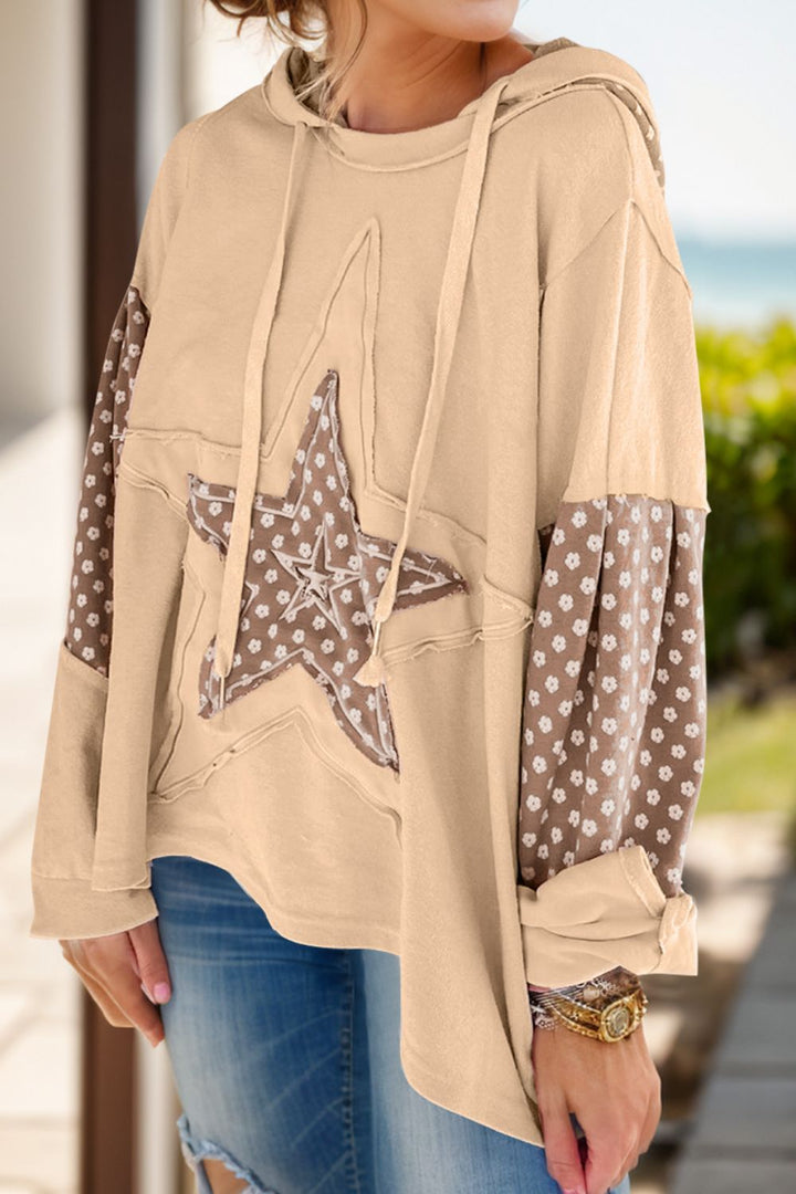 Stilla | Sweatshirt med lange ærmer, snor og stjernemønster