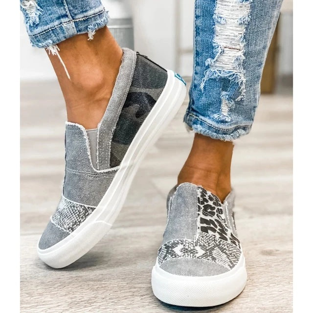Dame Sneakers i trendy Patchwork-design Stilla