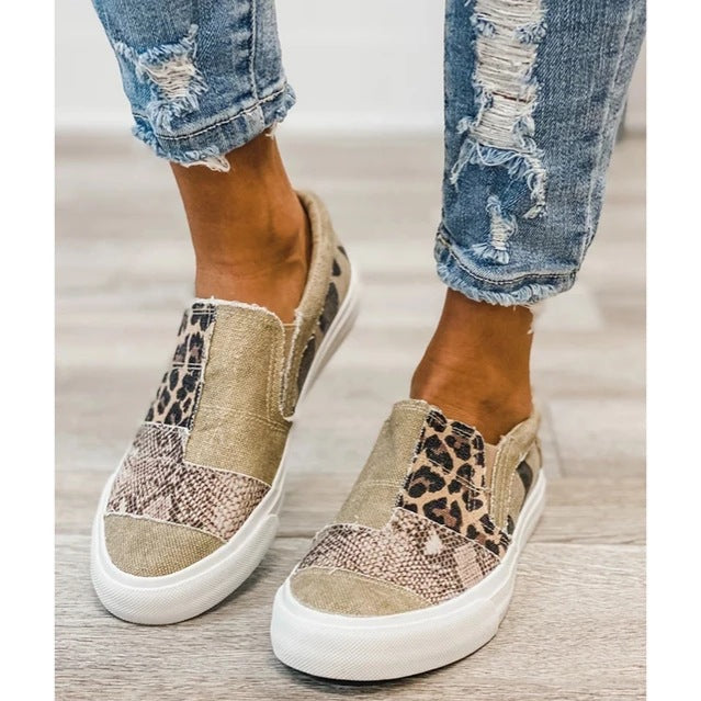 Dame Sneakers i trendy Patchwork-design Stilla