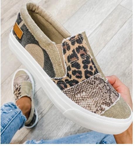 Dame Sneakers i trendy Patchwork-design Stilla
