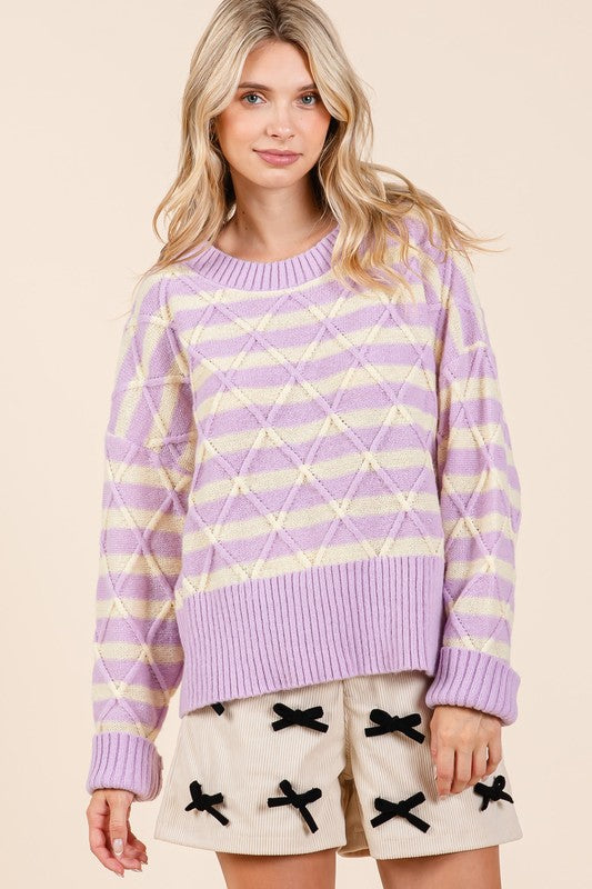 Stilla | Stribet Pullover Af Rudemæssigt Tøj