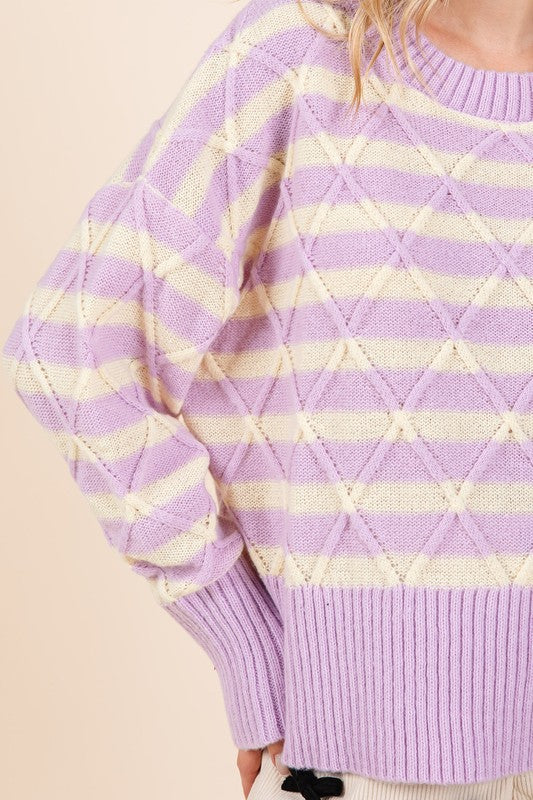 Stilla | Stribet Pullover Af Rudemæssigt Tøj