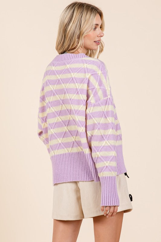 Stilla | Stribet Pullover Af Rudemæssigt Tøj