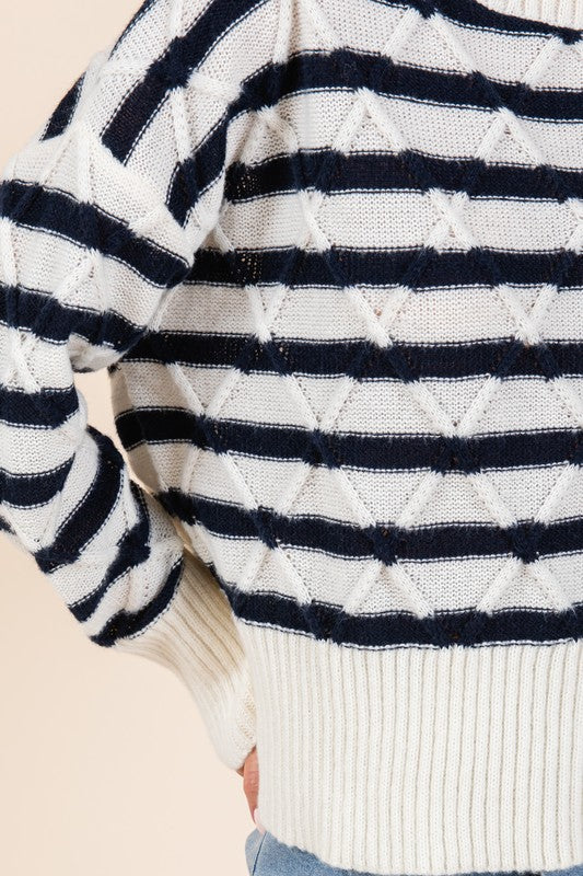 Stilla | Stribet Pullover Af Rudemæssigt Tøj