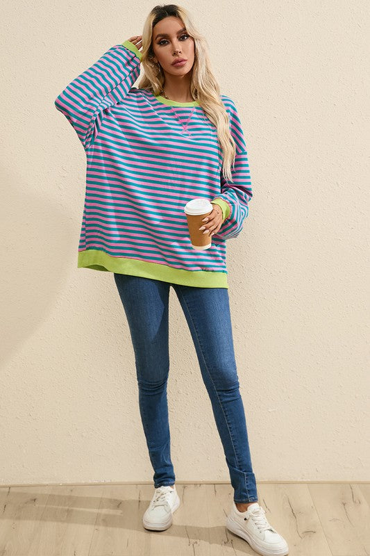 Stilla | Dame sweater plus størrelse med kontrasterende kant