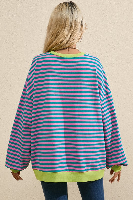 Stilla | Dame sweater plus størrelse med kontrasterende kant