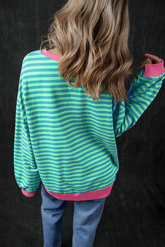 Stilla | Dame sweater plus størrelse med kontrasterende kant