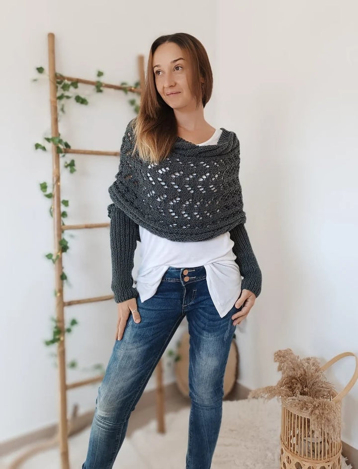 Stilla | Strikscarf med fletmønster