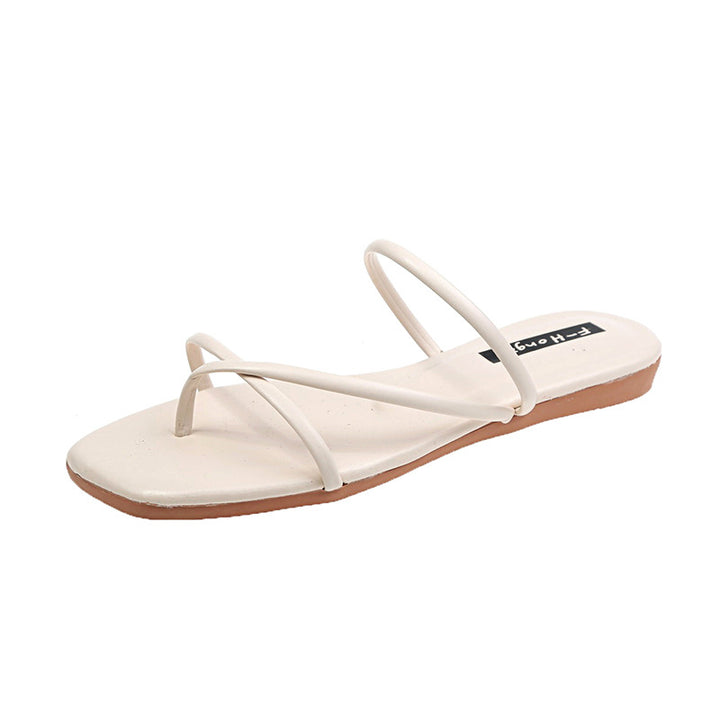 Dame minimalistiske flip-flops med dobbelt remdesign og ergonomisk fodbede Stilla