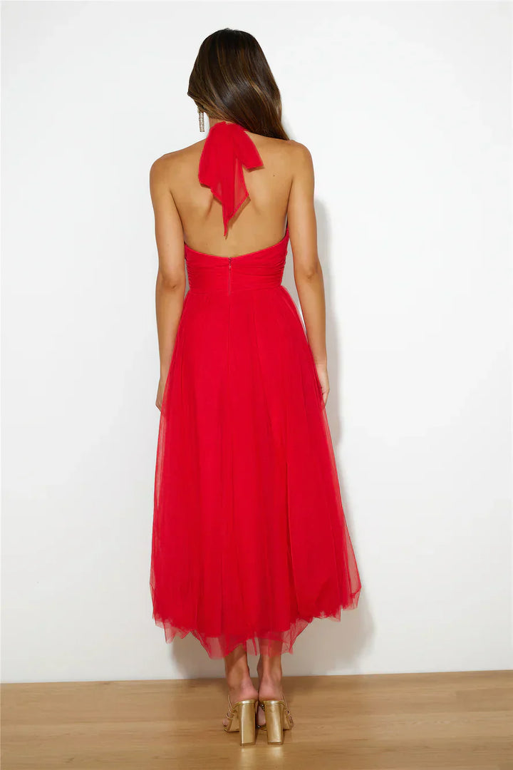 Stilla | Halter Tulle Mid Kjole
