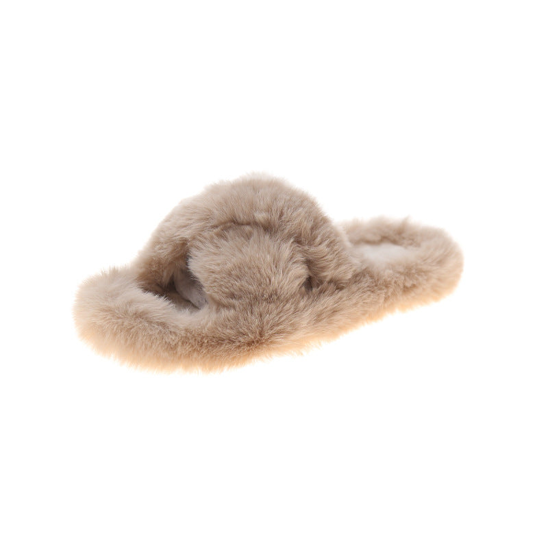 Dame fluffy indendørs sko med blød pelskant og komfortabel sål Stilla