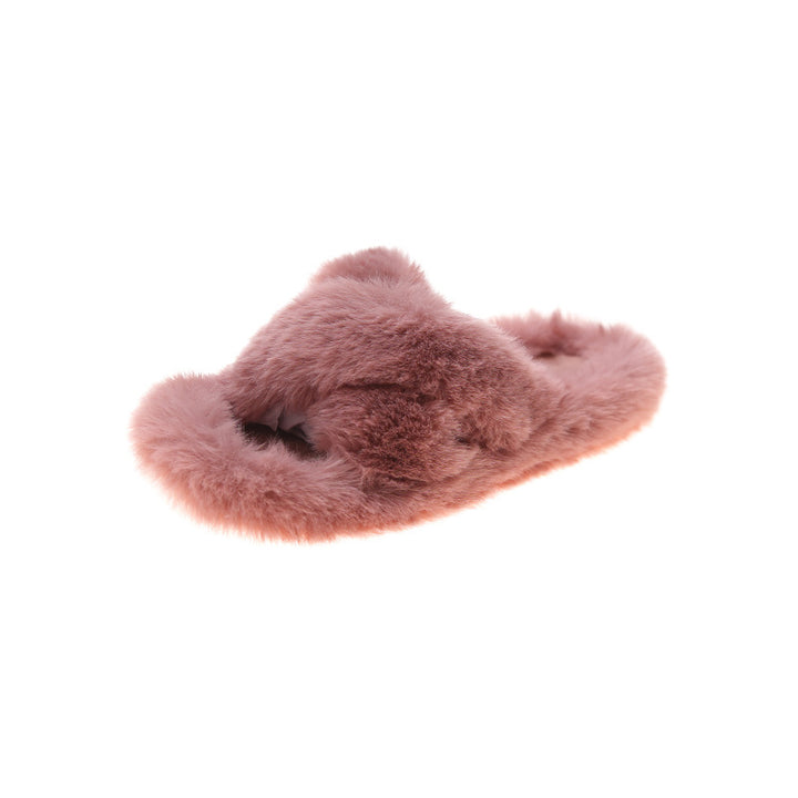 Dame fluffy indendørs sko med blød pelskant og komfortabel sål Stilla