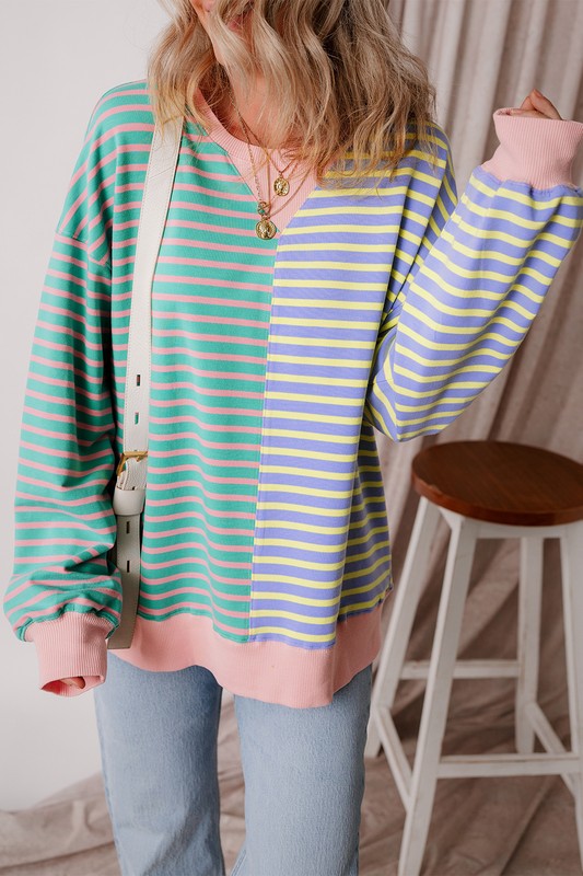 Stilla | Sved Oversize Med Faldende Skuldre I Color Block Effekt