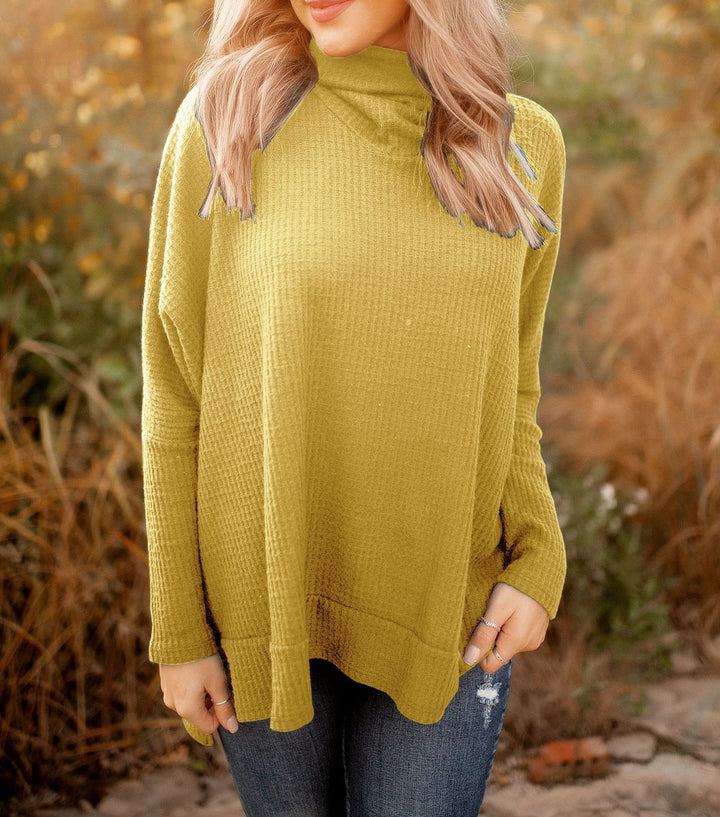 Kvinders casual sweater med høje krave og struktureret stof Stilla