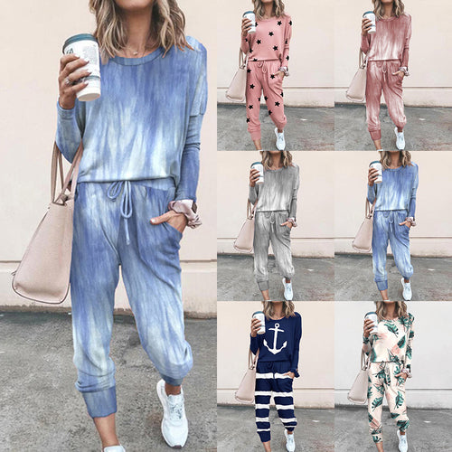Dame fritids-jumpsuit med moderigtigt stjernemønster og elastisk bånd Stilla