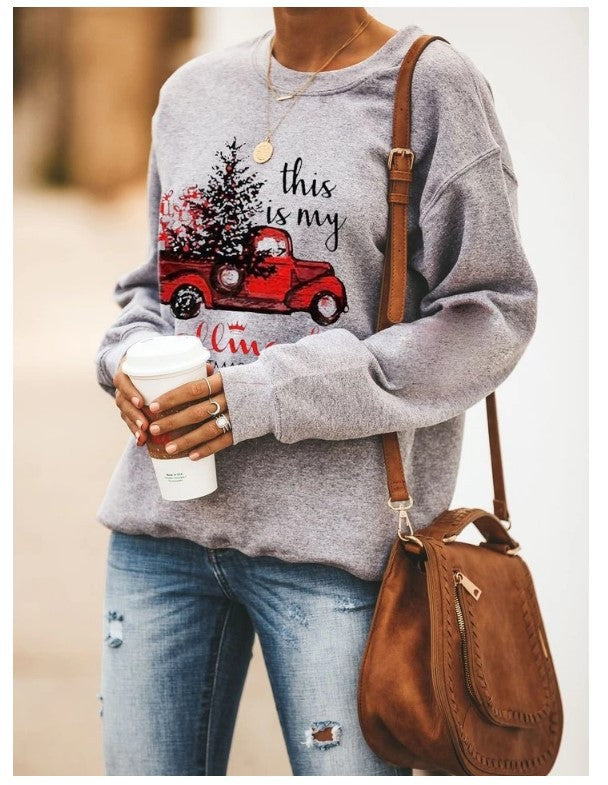 Kvinder sweatshirt med festligt motiv og afslappet snit Stilla