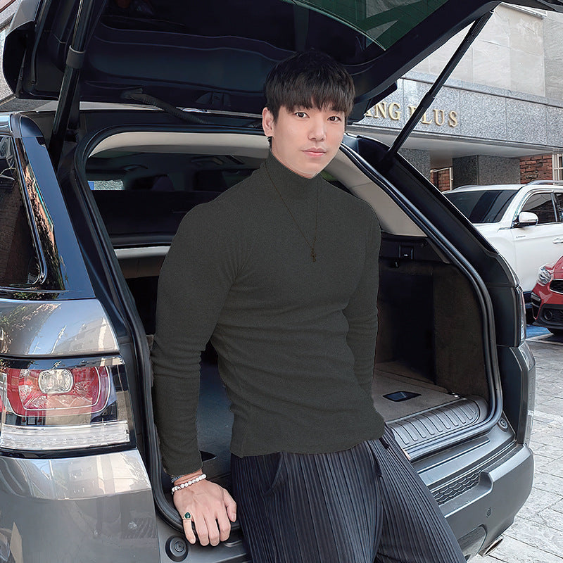 Herrer Langærmet Mockneck T-shirt lavet af åndbare materialer med elastisk snit Stilla